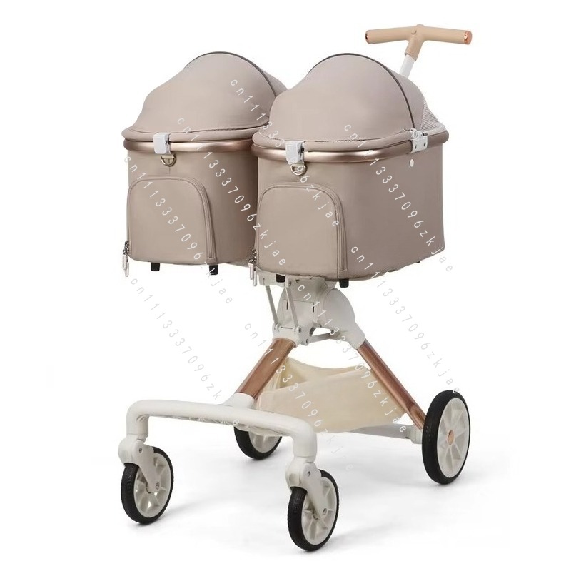 Luxury Bags Cute - Poussette pliable mignonne pour 2 chats,